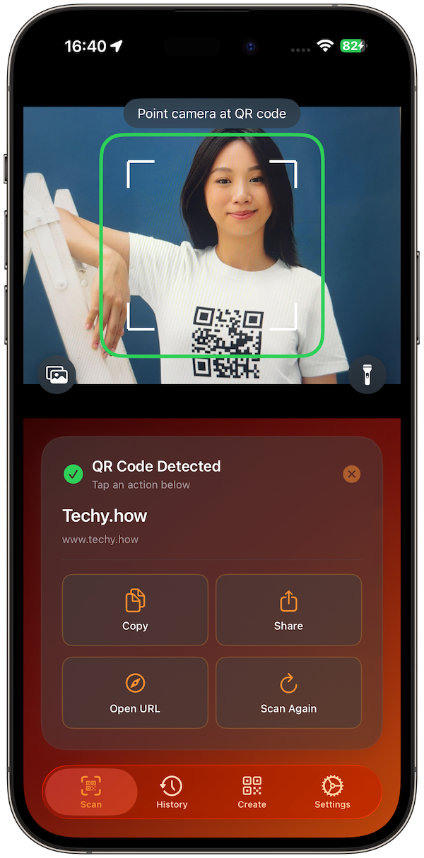 qr-code-snap screenshot 1